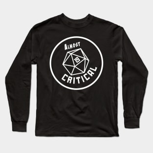 Almost Critical - B/W Round Logo on Black Long Sleeve T-Shirt